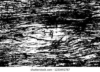 Grunge overlay layer. Abstract black and white vector background. Monochrome vintage surface with dirty pattern in cracks, spots, dots. Old wall in dark horror style design