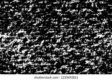 Grunge overlay layer. Abstract black and white vector background. Monochrome vintage surface with dirty pattern in cracks, spots, dots. Old wall in dark horror style design