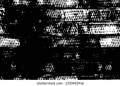 Grunge overlay layer. Abstract black and white vector background. Monochrome vintage surface with dirty pattern in cracks, spots, dots. Old wall in dark horror style design