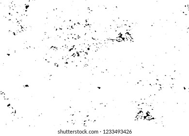 Grunge overlay layer. Abstract black and white vector background. Monochrome vintage surface with dirty pattern in cracks, spots, dots. Old wall in dark horror style design