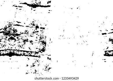 Grunge overlay layer. Abstract black and white vector background. Monochrome vintage surface with dirty pattern in cracks, spots, dots. Old wall in dark horror style design
