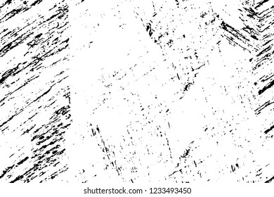 Grunge overlay layer. Abstract black and white vector background. Monochrome vintage surface with dirty pattern in cracks, spots, dots. Old wall in dark horror style design