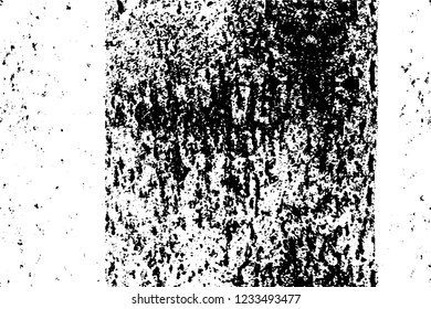 Grunge overlay layer. Abstract black and white vector background. Monochrome vintage surface with dirty pattern in cracks, spots, dots. Old wall in dark horror style design