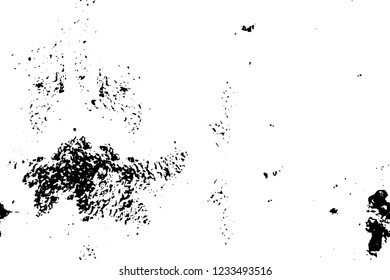 Grunge overlay layer. Abstract black and white vector background. Monochrome vintage surface with dirty pattern in cracks, spots, dots. Old wall in dark horror style design