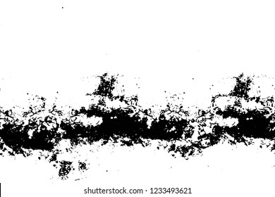 Grunge overlay layer. Abstract black and white vector background. Monochrome vintage surface with dirty pattern in cracks, spots, dots. Old wall in dark horror style design