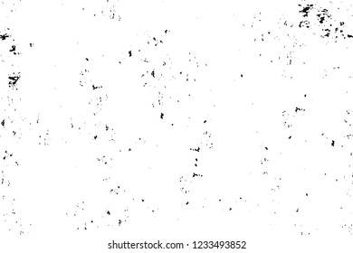 Grunge overlay layer. Abstract black and white vector background. Monochrome vintage surface with dirty pattern in cracks, spots, dots. Old wall in dark horror style design