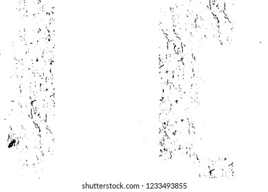 Grunge overlay layer. Abstract black and white vector background. Monochrome vintage surface with dirty pattern in cracks, spots, dots. Old wall in dark horror style design