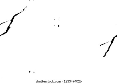 Grunge overlay layer. Abstract black and white vector background. Monochrome vintage surface with dirty pattern in cracks, spots, dots. Old wall in dark horror style design