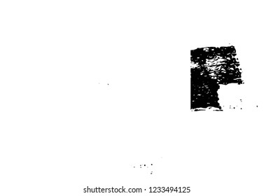 Grunge overlay layer. Abstract black and white vector background. Monochrome vintage surface with dirty pattern in cracks, spots, dots. Old wall in dark horror style design