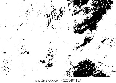 Grunge overlay layer. Abstract black and white vector background. Monochrome vintage surface with dirty pattern in cracks, spots, dots. Old wall in dark horror style design