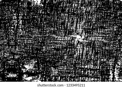 Grunge overlay layer. Abstract black and white vector background. Monochrome vintage surface with dirty pattern in cracks, spots, dots. Old wall in dark horror style design