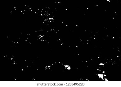 Grunge overlay layer. Abstract black and white vector background. Monochrome vintage surface with dirty pattern in cracks, spots, dots. Old wall in dark horror style design