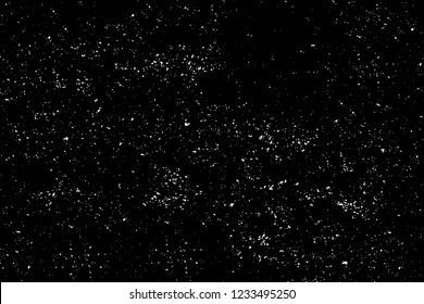 Grunge overlay layer. Abstract black and white vector background. Monochrome vintage surface with dirty pattern in cracks, spots, dots. Old wall in dark horror style design