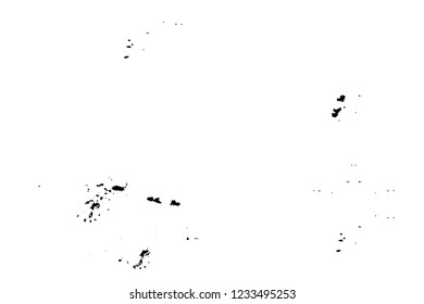 Grunge overlay layer. Abstract black and white vector background. Monochrome vintage surface with dirty pattern in cracks, spots, dots. Old wall in dark horror style design