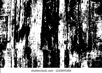 Grunge overlay layer. Abstract black and white vector background. Monochrome vintage surface with dirty pattern in cracks, spots, dots. Old wall in dark horror style design