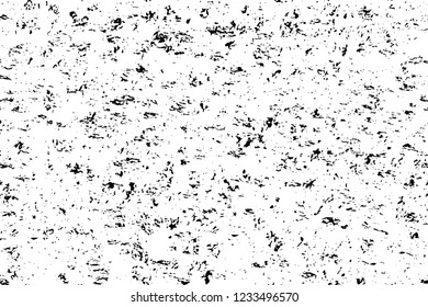 Grunge overlay layer. Abstract black and white vector background. Monochrome vintage surface with dirty pattern in cracks, spots, dots. Old wall in dark horror style design