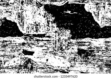 Grunge overlay layer. Abstract black and white vector background. Monochrome vintage surface with dirty pattern in cracks, spots, dots. Old wall in dark horror style design