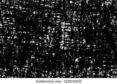 Grunge overlay layer. Abstract black and white vector background. Monochrome vintage surface with dirty pattern in cracks, spots, dots. Old wall in dark horror style design