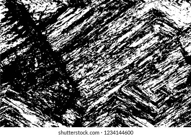 Grunge overlay layer. Abstract black and white vector background. Monochrome vintage surface with dirty pattern in cracks, spots, dots. Old wall in dark horror style design