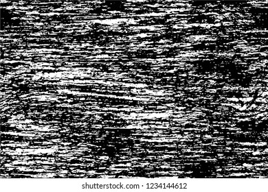 Grunge overlay layer. Abstract black and white vector background. Monochrome vintage surface with dirty pattern in cracks, spots, dots. Old wall in dark horror style design