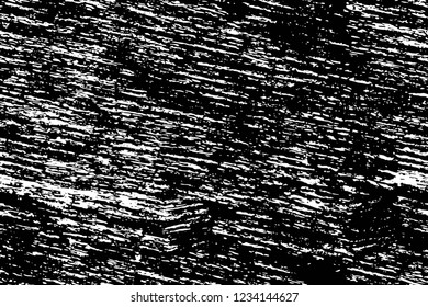 Grunge overlay layer. Abstract black and white vector background. Monochrome vintage surface with dirty pattern in cracks, spots, dots. Old wall in dark horror style design