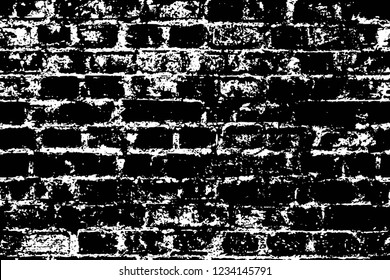 Grunge overlay layer. Abstract black and white vector background. Monochrome vintage surface with dirty pattern in cracks, spots, dots. Old wall in dark horror style design