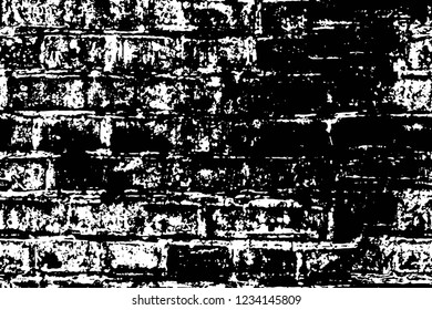 Grunge overlay layer. Abstract black and white vector background. Monochrome vintage surface with dirty pattern in cracks, spots, dots. Old wall in dark horror style design