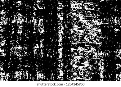 Grunge overlay layer. Abstract black and white vector background. Monochrome vintage surface with dirty pattern in cracks, spots, dots. Old wall in dark horror style design