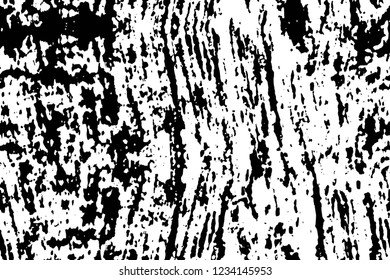 Grunge overlay layer. Abstract black and white vector background. Monochrome vintage surface with dirty pattern in cracks, spots, dots. Old wall in dark horror style design