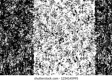 Grunge overlay layer. Abstract black and white vector background. Monochrome vintage surface with dirty pattern in cracks, spots, dots. Old wall in dark horror style design