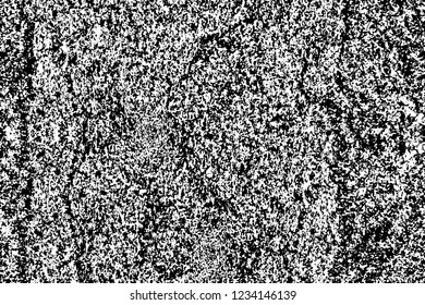 Grunge overlay layer. Abstract black and white vector background. Monochrome vintage surface with dirty pattern in cracks, spots, dots. Old wall in dark horror style design