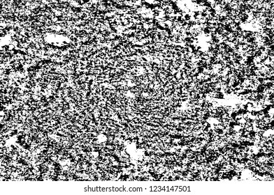 Grunge overlay layer. Abstract black and white vector background. Monochrome vintage surface with dirty pattern in cracks, spots, dots. Old wall in dark horror style design