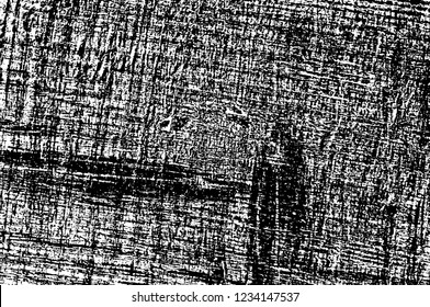 Grunge overlay layer. Abstract black and white vector background. Monochrome vintage surface with dirty pattern in cracks, spots, dots. Old wall in dark horror style design