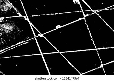 Grunge overlay layer. Abstract black and white vector background. Monochrome vintage surface with dirty pattern in cracks, spots, dots. Old wall in dark horror style design