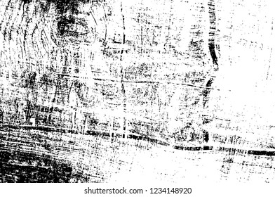 Grunge overlay layer. Abstract black and white vector background. Monochrome vintage surface with dirty pattern in cracks, spots, dots. Old wall in dark horror style design