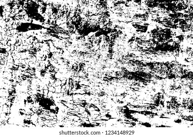 Grunge overlay layer. Abstract black and white vector background. Monochrome vintage surface with dirty pattern in cracks, spots, dots. Old wall in dark horror style design