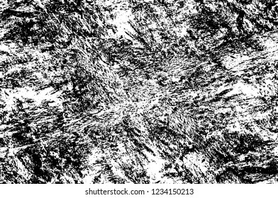Grunge overlay layer. Abstract black and white vector background. Monochrome vintage surface with dirty pattern in cracks, spots, dots. Old wall in dark horror style design