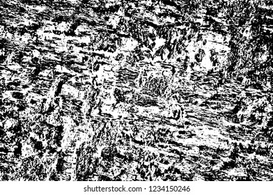 Grunge overlay layer. Abstract black and white vector background. Monochrome vintage surface with dirty pattern in cracks, spots, dots. Old wall in dark horror style design