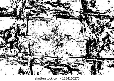 Grunge overlay layer. Abstract black and white vector background. Monochrome vintage surface with dirty pattern in cracks, spots, dots. Old wall in dark horror style design