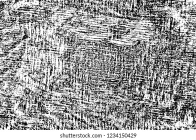 Grunge overlay layer. Abstract black and white vector background. Monochrome vintage surface with dirty pattern in cracks, spots, dots. Old wall in dark horror style design