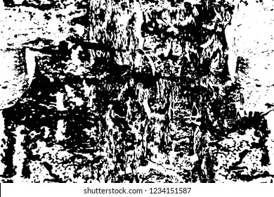 Grunge overlay layer. Abstract black and white vector background. Monochrome vintage surface with dirty pattern in cracks, spots, dots. Old wall in dark horror style design