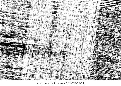Grunge overlay layer. Abstract black and white vector background. Monochrome vintage surface with dirty pattern in cracks, spots, dots. Old wall in dark horror style design