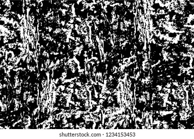 Grunge overlay layer. Abstract black and white vector background. Monochrome vintage surface with dirty pattern in cracks, spots, dots. Old wall in dark horror style design
