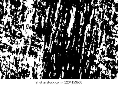 Grunge overlay layer. Abstract black and white vector background. Monochrome vintage surface with dirty pattern in cracks, spots, dots. Old wall in dark horror style design