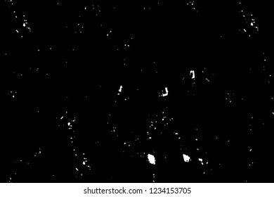 Grunge overlay layer. Abstract black and white vector background. Monochrome vintage surface with dirty pattern in cracks, spots, dots. Old wall in dark horror style design