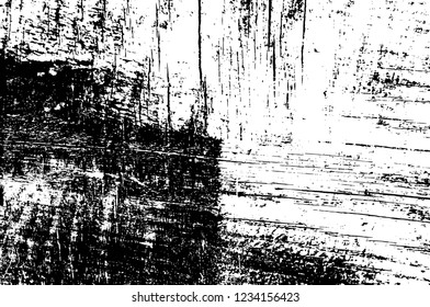 Grunge overlay layer. Abstract black and white vector background. Monochrome vintage surface with dirty pattern in cracks, spots, dots. Old wall in dark horror style design