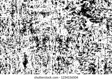 Grunge overlay layer. Abstract black and white vector background. Monochrome vintage surface with dirty pattern in cracks, spots, dots. Old wall in dark horror style design