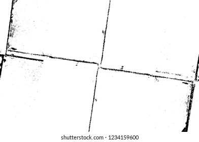 Grunge overlay layer. Abstract black and white vector background. Monochrome vintage surface with dirty pattern in cracks, spots, dots. Old wall in dark horror style design