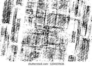 Grunge overlay layer. Abstract black and white vector background. Monochrome vintage surface with dirty pattern in cracks, spots, dots. Old wall in dark horror style design