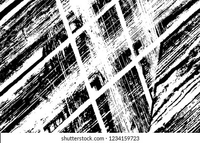 Grunge overlay layer. Abstract black and white vector background. Monochrome vintage surface with dirty pattern in cracks, spots, dots. Old wall in dark horror style design